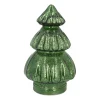 Kleiner Voluminöser Grüner LED-Weihnachtsbaum Aus Craquelé-Glas