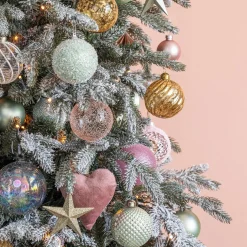 Künstlicher Weihnachtsbaum Mit Schnee Und Beleuchtung, Djill Kiefer, 155 Cm