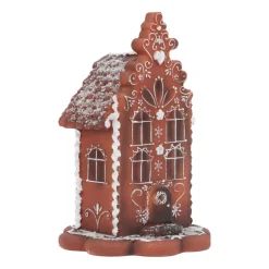 Lebkuchenhaus Mit LED-Beleuchtung, Polyresin, 20 Cm