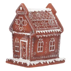 Lebkuchenhaus Mit LED-Beleuchtung, Polyresin, 17 Cm
