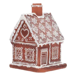 Lebkuchenhaus Mit LED-Beleuchtung, Polyresin, 18 Cm