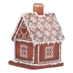 Lebkuchenhaus Mit LED-Beleuchtung, Polyresin, 18 Cm