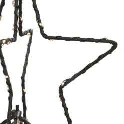 LED Christbaumspitze Stern, Schwarz, Innen & Außen, Metall, 25 Cm