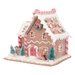 LED Großes Lebkuchenhaus, Modelliermasse, 17 Cm