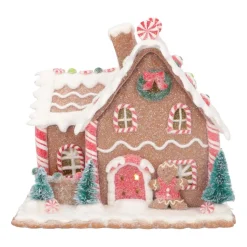 LED Großes Lebkuchenhaus, Modelliermasse, 17 Cm