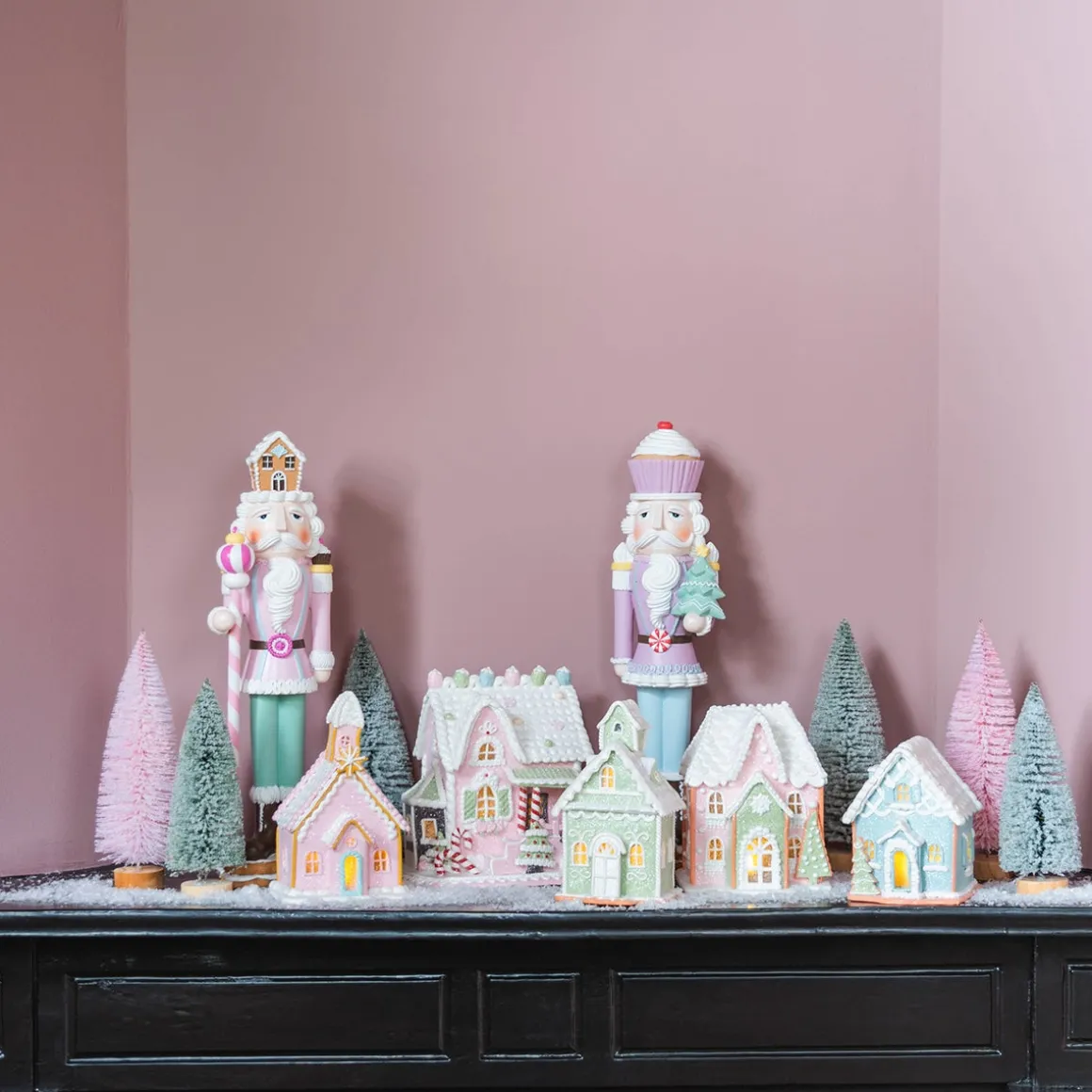 LED Lebkuchenhaus, Hellblau, Modelliermasse, 14 Cm