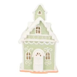 LED Lebkuchenhaus, Hellgrün, Modelliermasse, 19 Cm