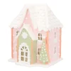 LED Lebkuchenhaus, Rosa-hellgrün, Modelliermasse, 19 Cm