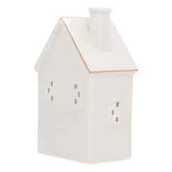 LED Lichthaus „Erker“, Groß, Weiß, Porzellan, 20 Cm