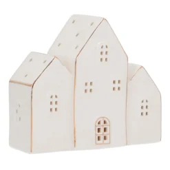 LED Lichthaus-Reihe, Weiß, Porzellan, 16 Cm