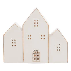 LED Lichthaus-Reihe, Weiß, Porzellan, 16 Cm