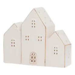 LED Lichthaus-Reihe, Weiß, Porzellan, 16 Cm