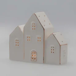 LED Lichthaus-Reihe, Weiß, Porzellan, 16 Cm