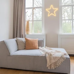 LED Neon-Stern, Warm-weiß, Innen & Außen, 50 Cm