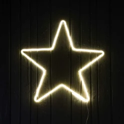 LED Neon-Stern, Warm-weiß, Innen & Außen, 50 Cm