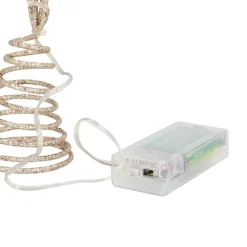 LED Stern Christbaumspitze, Champagner, Metall, 33 Cm