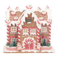 LED Zuckerstangenhaus, Braun, Modelliermasse, 21 Cm