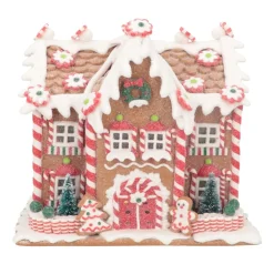 LED Zuckerstangenhaus, Braun, Modelliermasse, 21 Cm