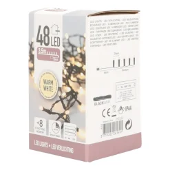 LED-Lichterkette Für Draußen Mit Batterie Warm-weiß, 48 Birnen
