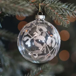 Luftige Transparente Weihnachtskugel Mit Handbemaltem Motiv