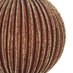 Luxuriöse Braune Weihnachtskugel Mit Matter Oberfläche Und Glitzer