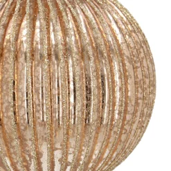 Luxuriöse Taupefarbige Weihnachtskugel Mit Matter Oberfläche Und Glitzer