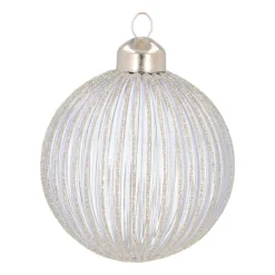 Luxuriöse Weihnachtsbaumkugel Taupe Mit Lampion-Relief