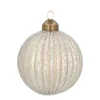 Luxuriöse Weihnachtskugel Lampion, Silber, Glas, 8 Cm
