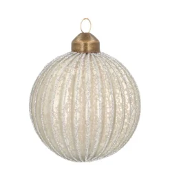 Luxuriöse Weihnachtskugel Lampion, Silber, Glas, 8 Cm
