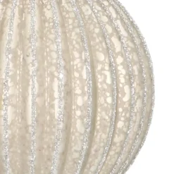 Luxuriöse Weihnachtskugel Lampion, Silber, Glas, 8 Cm