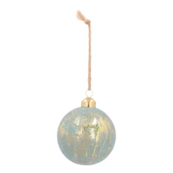 Luxuriöse Weihnachtskugel Samt-Haptik, Transparent-grau-gold, Glas, 8 Cm