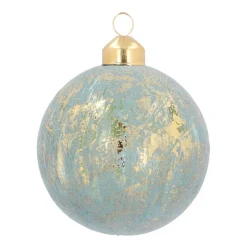 Luxuriöse Weihnachtskugel Samt-Haptik, Transparent-grau-gold, Glas, 8 Cm