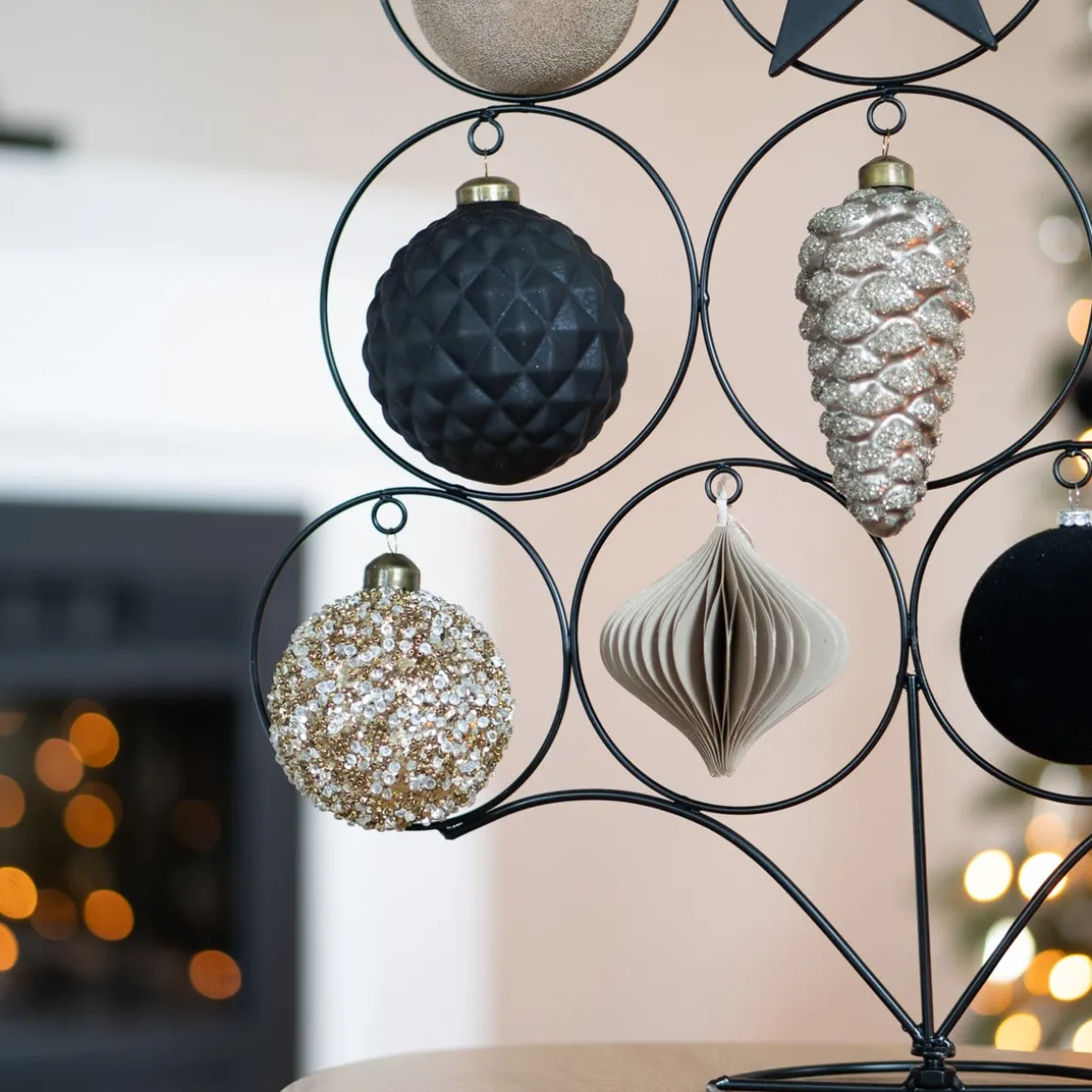 Luxuriöse Weihnachtskugel Ecken & Kanten Matt-schwarz, Aus Glas, 10 Cm