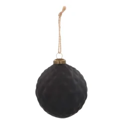 Luxuriöse Weihnachtskugel Ecken & Kanten Matt-schwarz, Aus Glas, 10 Cm