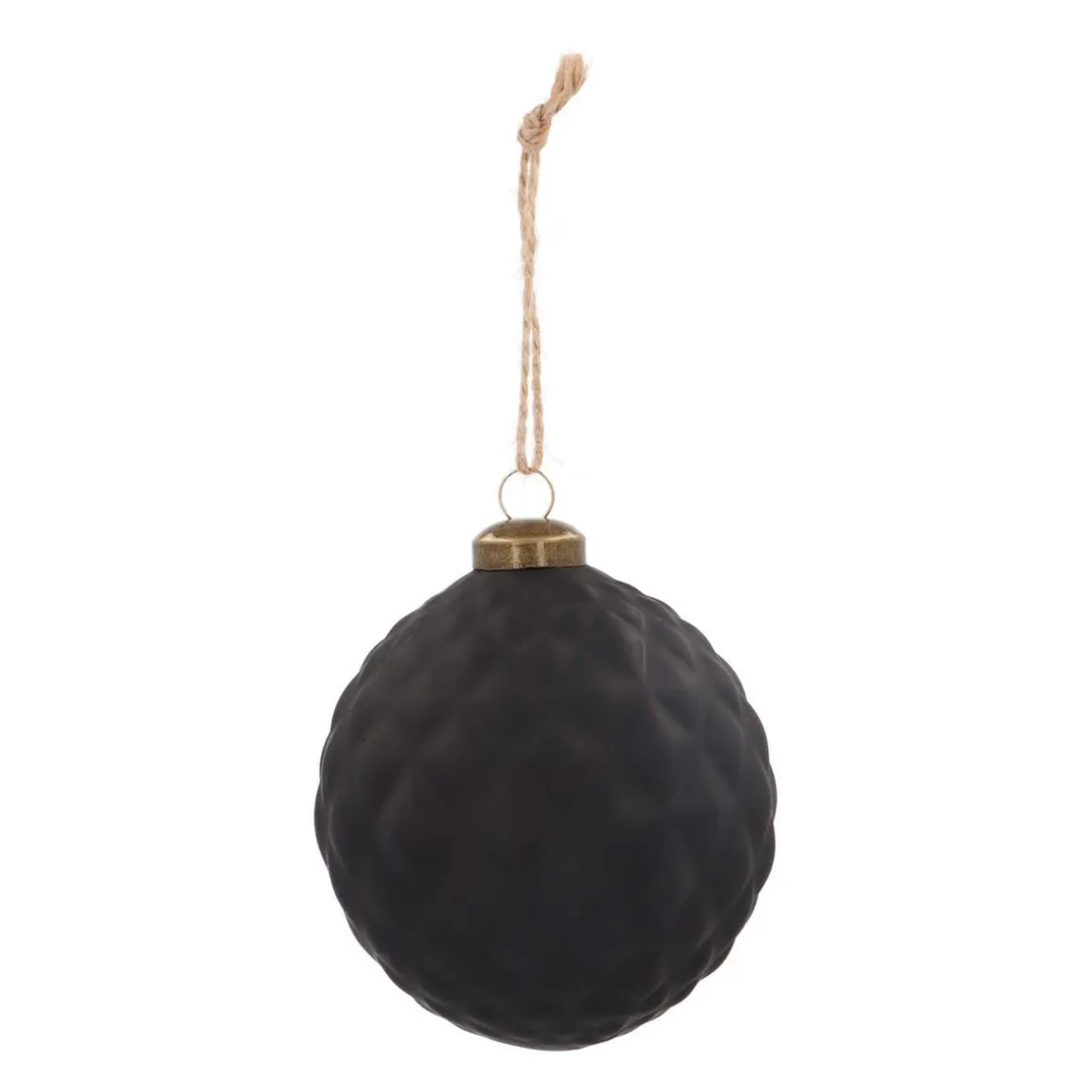 Luxuriöse Weihnachtskugel Ecken & Kanten Matt-schwarz, Aus Glas, 10 Cm