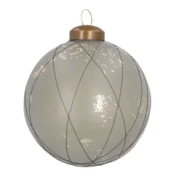 Luxuriöse Weihnachtskugel Feine Streifen & Kleckse, Cottage Green, Glas, 8 Cm