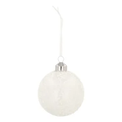 Luxuriöse Weihnachtskugel Zweige, Milchweiß, Glas, 8 Cm