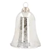 Luxuriöser Anhänger Glocke Antik-silber, Aus Glas, 7 Cm
