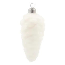 Luxuriöser Tannenzapfen Weiß, Aus Glas, 12 Cm