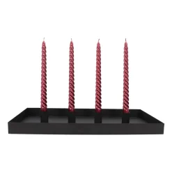 Magnet Adventskranz Länglich, Schwarz, Metall, 42 Cm