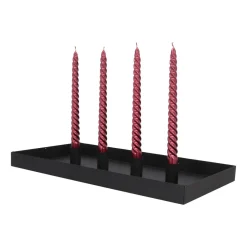 Magnet Adventskranz Länglich, Schwarz, Metall, 42 Cm