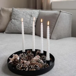 Magnet Adventskranz, Schwarz, Metall, 30 Cm