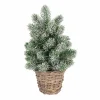Mini Weihnachtsbaum Mit Schnee & Weidenkorb, 30 Cm