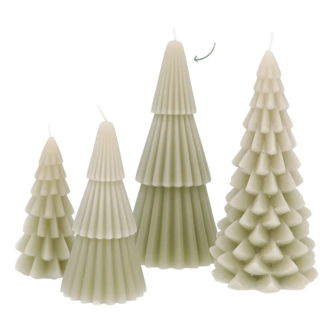 Niedliche Tannenbaumkerze - Grün