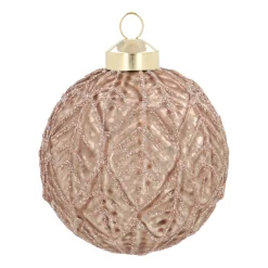 Nostalgische Braune Weihnachtskugel Mit Blattmotiv