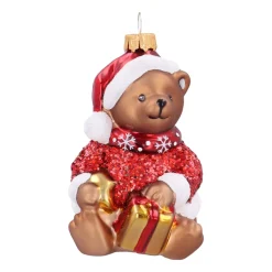 Nostalgischer Teddybär Weihnachtsanhänger Mit Weihnachtsmütze