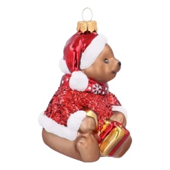 Nostalgischer Teddybär Weihnachtsanhänger Mit Weihnachtsmütze