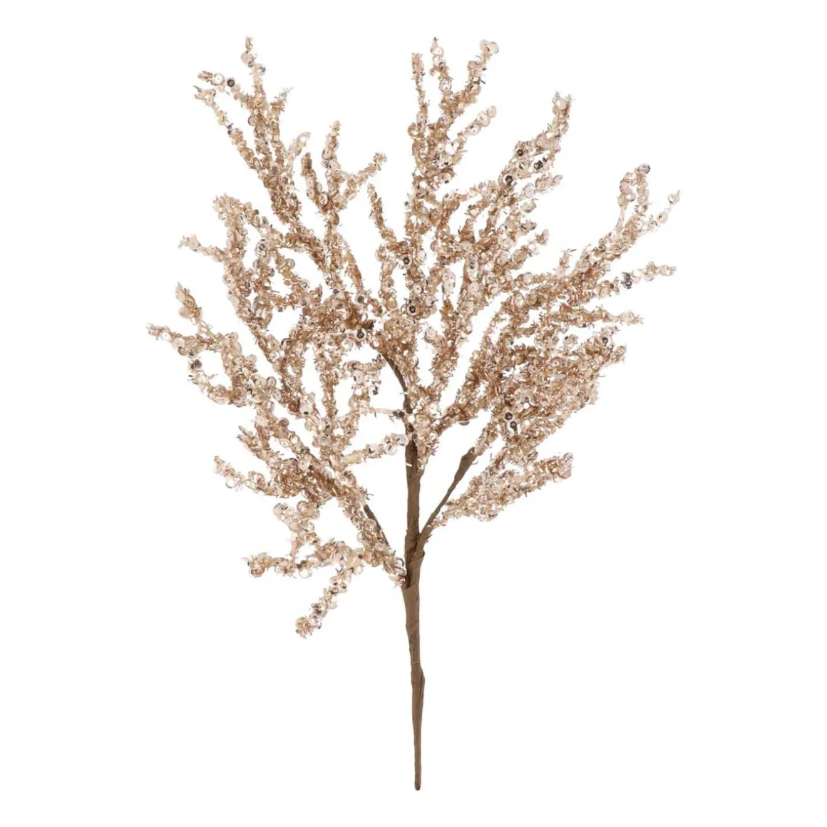 Paillettenzweig, Hellgold, Kunststoff, 43 Cm