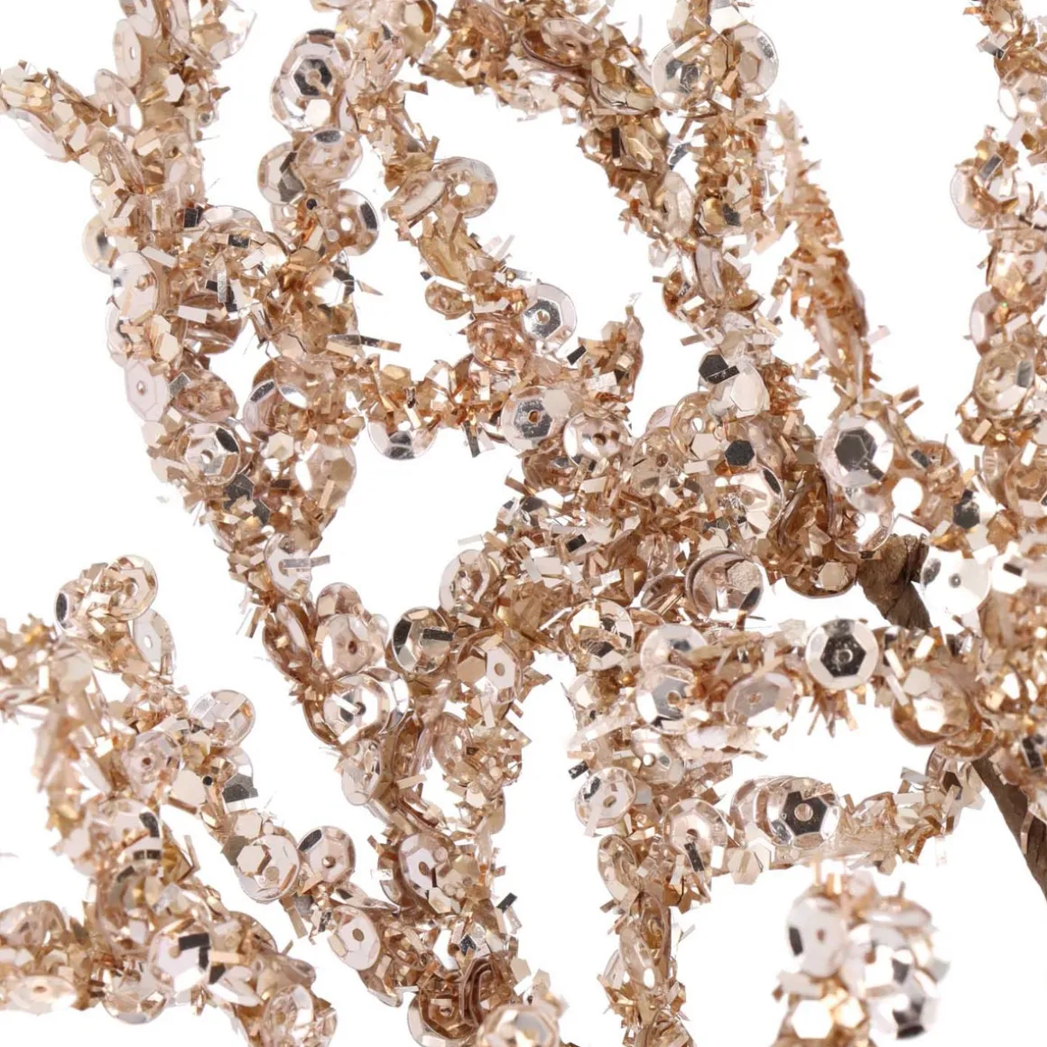 Paillettenzweig, Hellgold, Kunststoff, 43 Cm