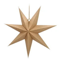 Papierstern, Gold, Mit Glitzer & Lochmuster, 45 Cm